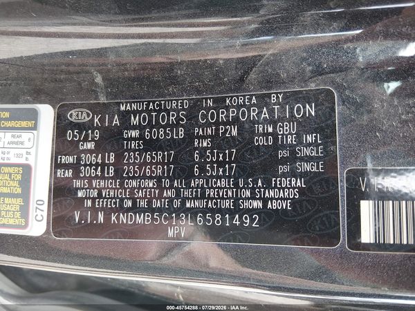2020 KIA SEDONA LX