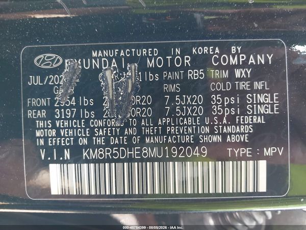2021 HYUNDAI PALISADE LIMITED