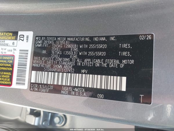 2026 TOYOTA GRAND HIGHLANDER LIMITED