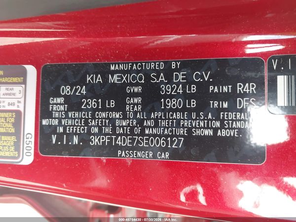 2025 KIA K4 LXS