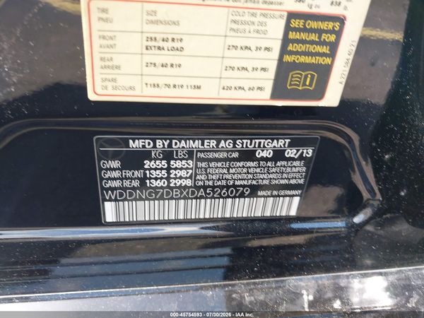 2013 MERCEDES-BENZ S 550 S550