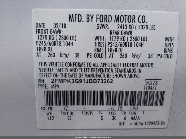 2018 FORD EDGE SE