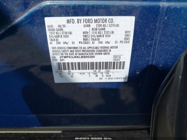 2020 FORD EDGE SEL — I9