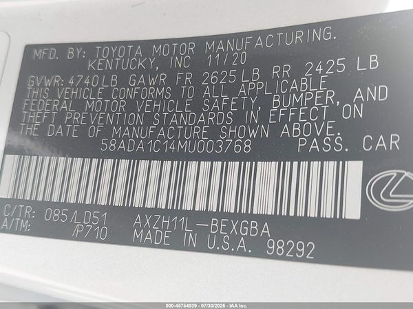 2021 LEXUS ES 300H 300h Premium