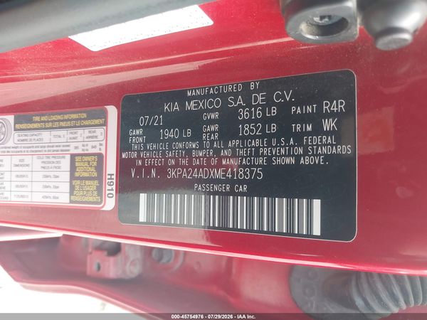 2021 KIA RIO S
