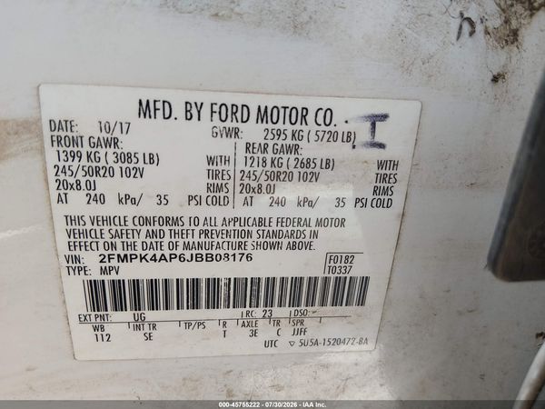 2018 FORD EDGE SPORT