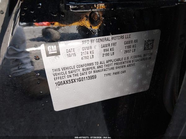 2016 CADILLAC CTS LUXURY COLLECTION