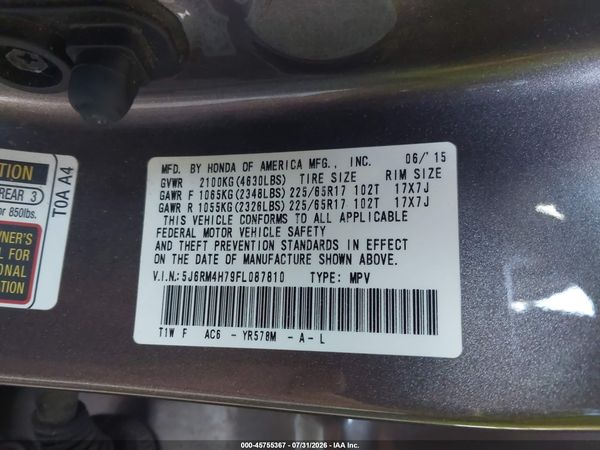 2015 HONDA CR-V EX-L