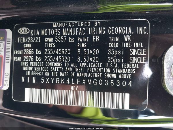 2021 KIA SORENTO SX PRESTIGE