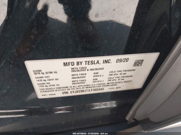 2020 TESLA MODEL X