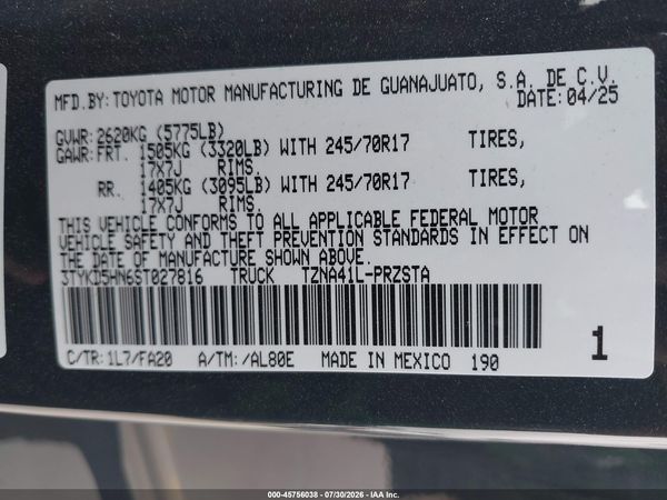 2025 TOYOTA TACOMA