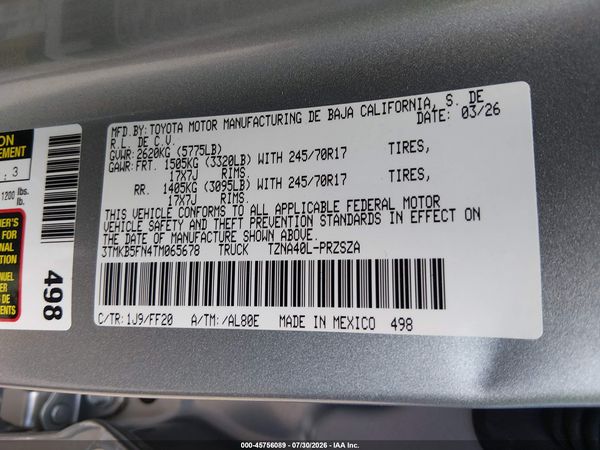 2026 TOYOTA TACOMA SR5