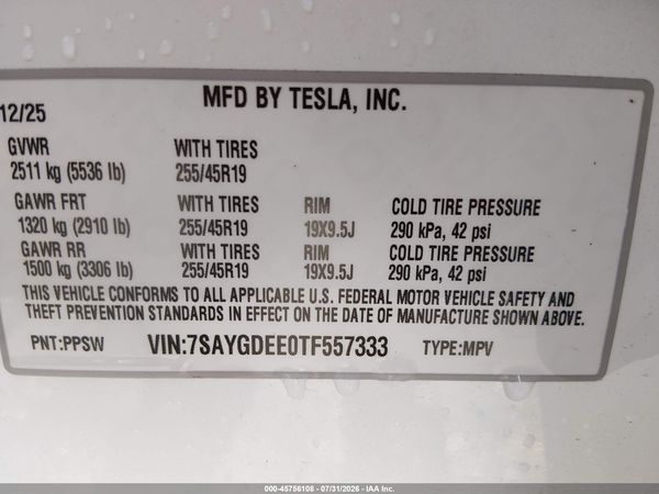 2026 TESLA MODEL Y