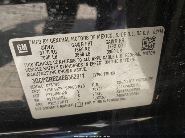 2014 CHEVROLET SILVERADO 1500 LT — I9