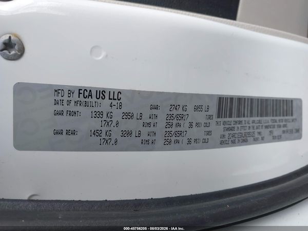 2018 CHRYSLER PACIFICA TOURING L PLUS
