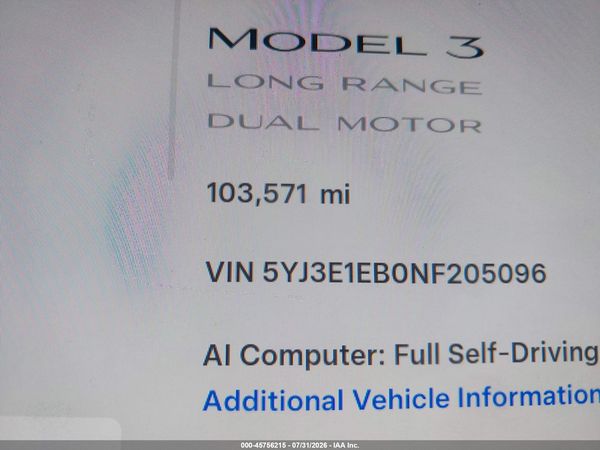 2022 TESLA MODEL 3