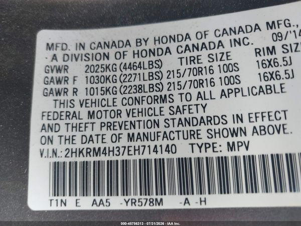 2014 HONDA CR-V LX