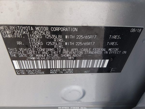 2018 TOYOTA RAV4 XLE