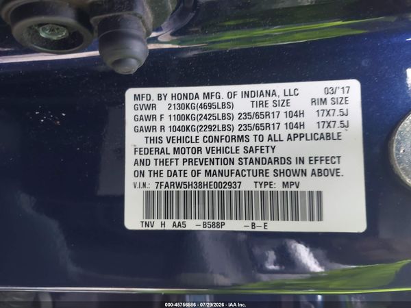 2017 HONDA CR-V LX