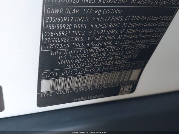 2017 LAND ROVER RANGE ROVER SPORT