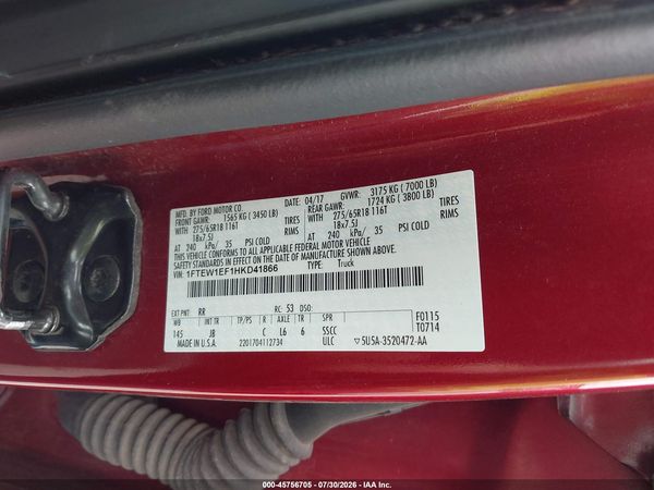 2017 FORD F-150 XLT