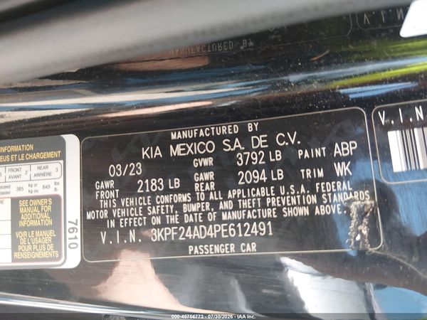 2023 KIA FORTE LXS