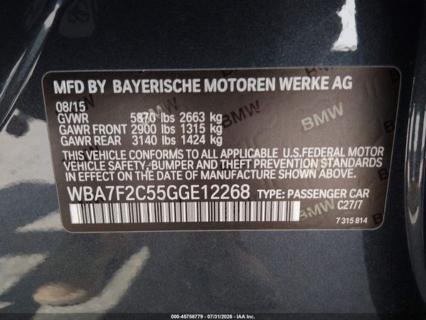 2016 BMW 750I XDRIVE