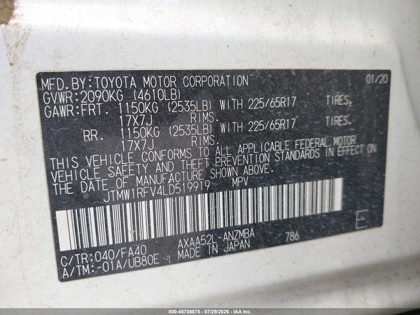 2020 TOYOTA RAV4 XLE