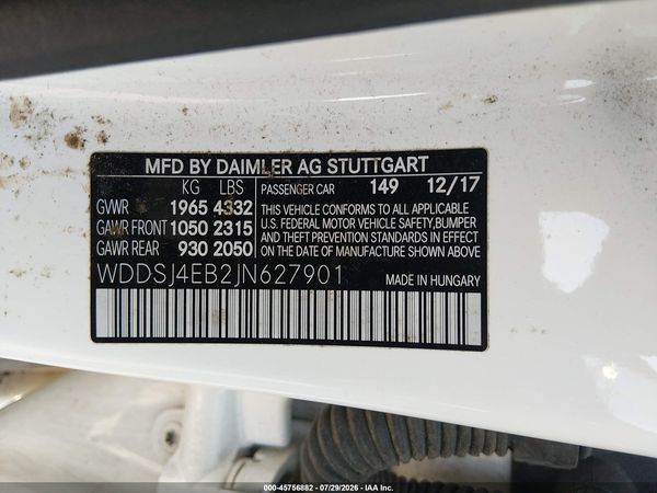 2018 MERCEDES-BENZ CLA 250 CLA250