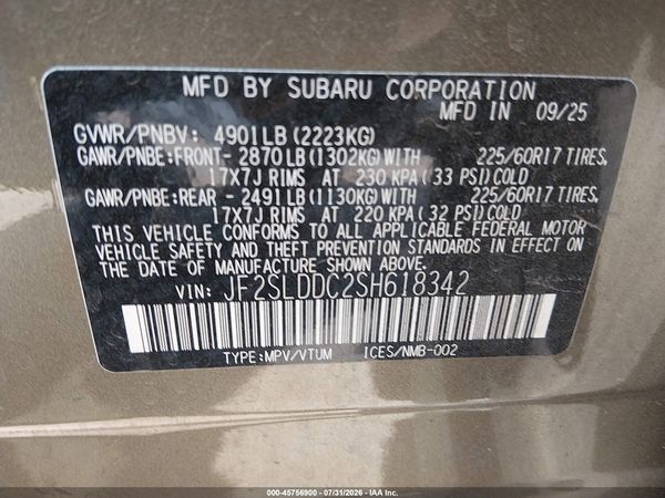 2025 SUBARU FORESTER PREMIUM — I9