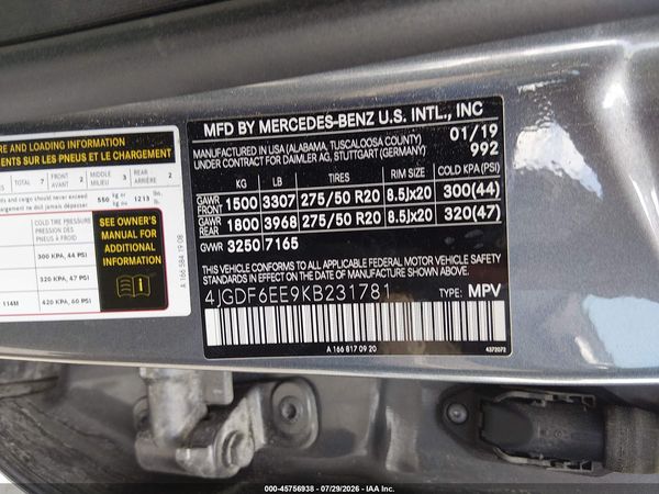 2019 MERCEDES-BENZ GLS 450 4MATIC