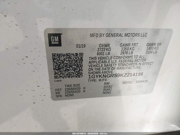 2019 CADILLAC XT5 PLATINUM