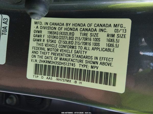 2013 HONDA CR-V LX
