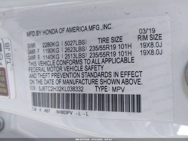 2019 ACURA RDX STANDARD