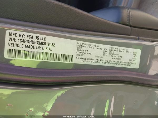 2021 DODGE DURANGO GT RWD