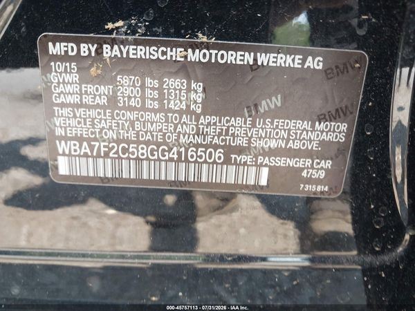 2016 BMW 750I XDRIVE