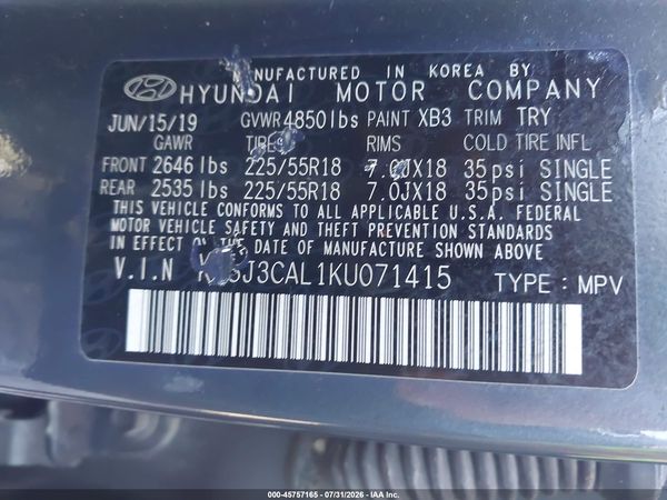 2019 HYUNDAI TUCSON ULTIMATE