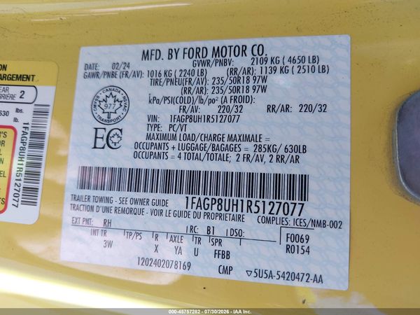 2024 FORD MUSTANG ECOBOOST PREMIUM