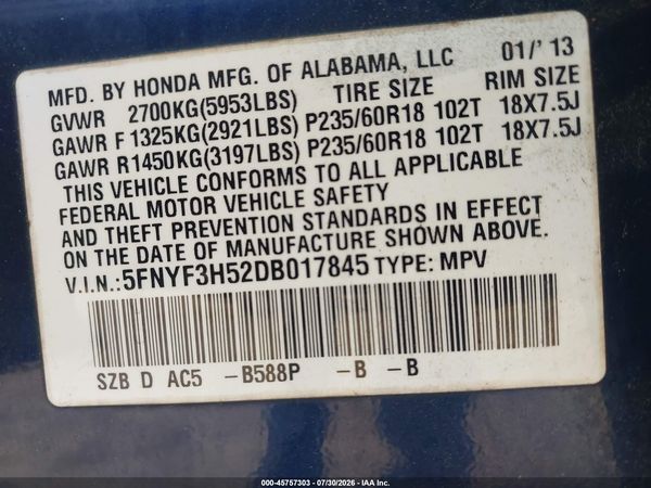 2013 HONDA PILOT EX-L