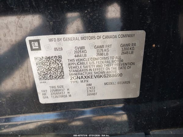 2019 CHEVROLET EQUINOX LT — I9