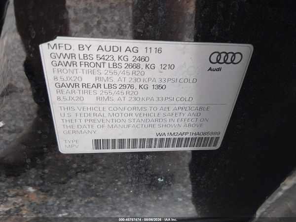 2017 AUDI Q5 2.0T PREMIUM