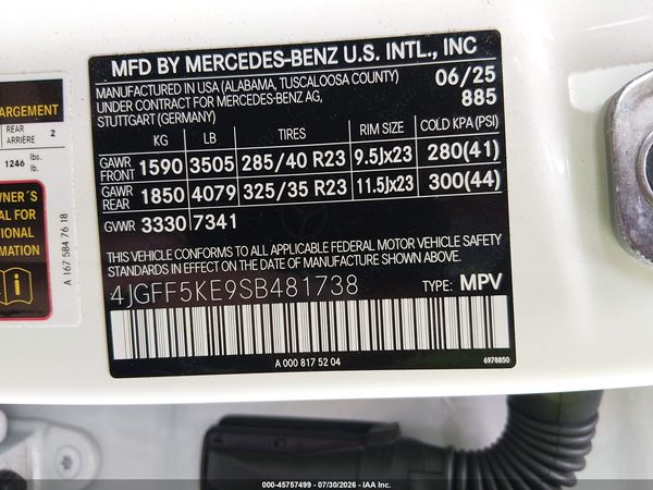 2025 MERCEDES-BENZ GLS 450 4MATIC — I9