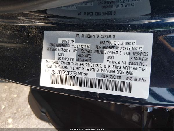 2019 MAZDA CX-9 TOURING