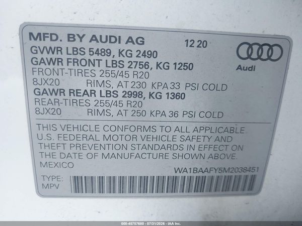 2021 AUDI Q5