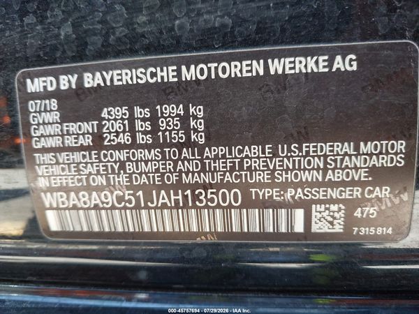 2018 BMW 320I