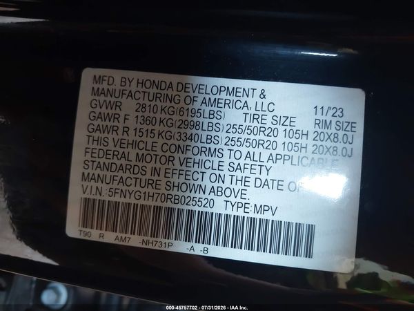 2024 HONDA PILOT TOURING
