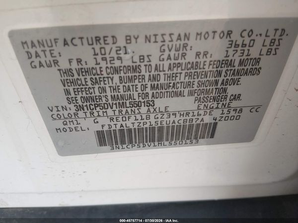 2021 NISSAN KICKS SR XTRONIC CVT