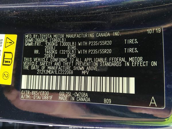 2020 LEXUS RX 350 F SPORT PERFORMANCE
