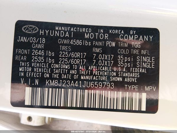 2018 HYUNDAI TUCSON SE