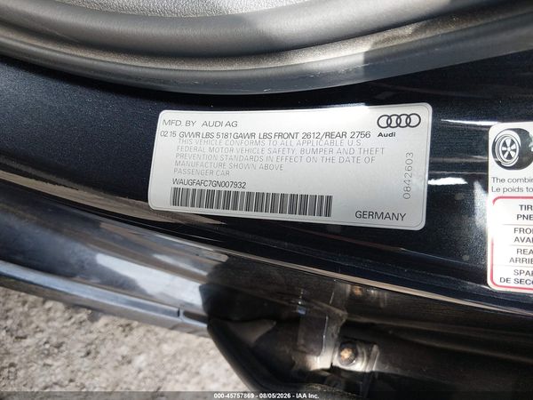 2016 AUDI A6 2.0T PREMIUM PLUS